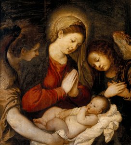 Adoration of the Child by Tiziano Vecelli